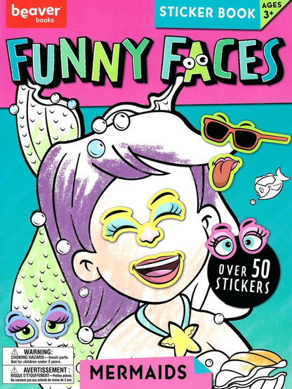 Funny Face Sticker Book - Mermaids